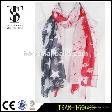 Nouveaux produits lauch en Chine 2016 services personnalisés d&#39;impression sur écharpe star image flag type scarves